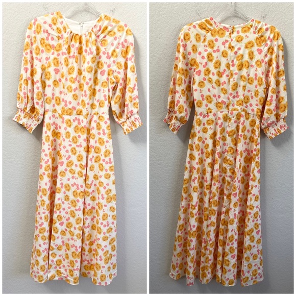 Keepsake Dissolve Short Sleeve Midi Dress Porcelain Rose Size 4 - Picture 2 of 6